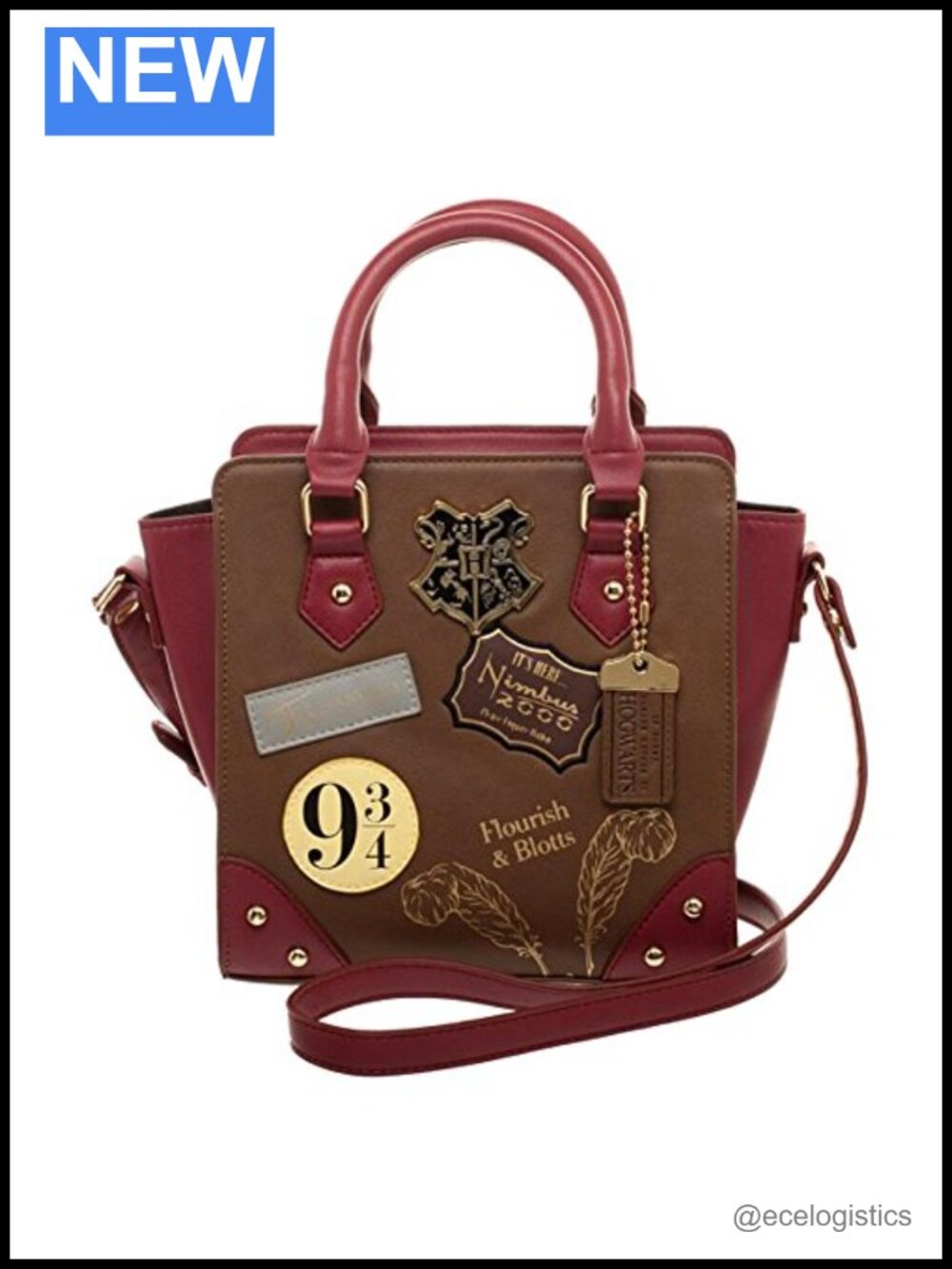 Harry Potter Deluxe Mini Satchel Handbag with 3D Raised Accents Faux Leather
